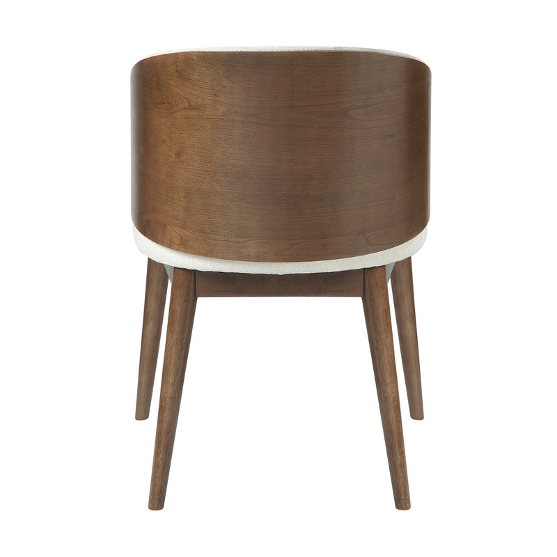 Bowery Hill Rufina Side Chair Set in Beige Fabric with Walnut Legs