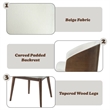 Bowery Hill Rufina Side Chair Set in Beige Fabric with Walnut Legs