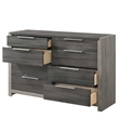Bowery Hill 8-Drawer Rectangular Wood Dresser in Grey Finish