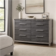 Bowery Hill 8-Drawer Rectangular Wood Dresser in Grey Finish