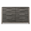 Bowery Hill 8-Drawer Rectangular Wood Dresser in Grey Finish