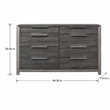 Bowery Hill 8-Drawer Rectangular Wood Dresser in Grey Finish