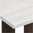 Bowery Hill Rectangular Wood and Marble Dining Table in White/Brown