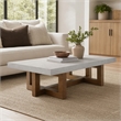 Bowery Hill Transitional Rectangular Coffee Table in Walnut/Gray