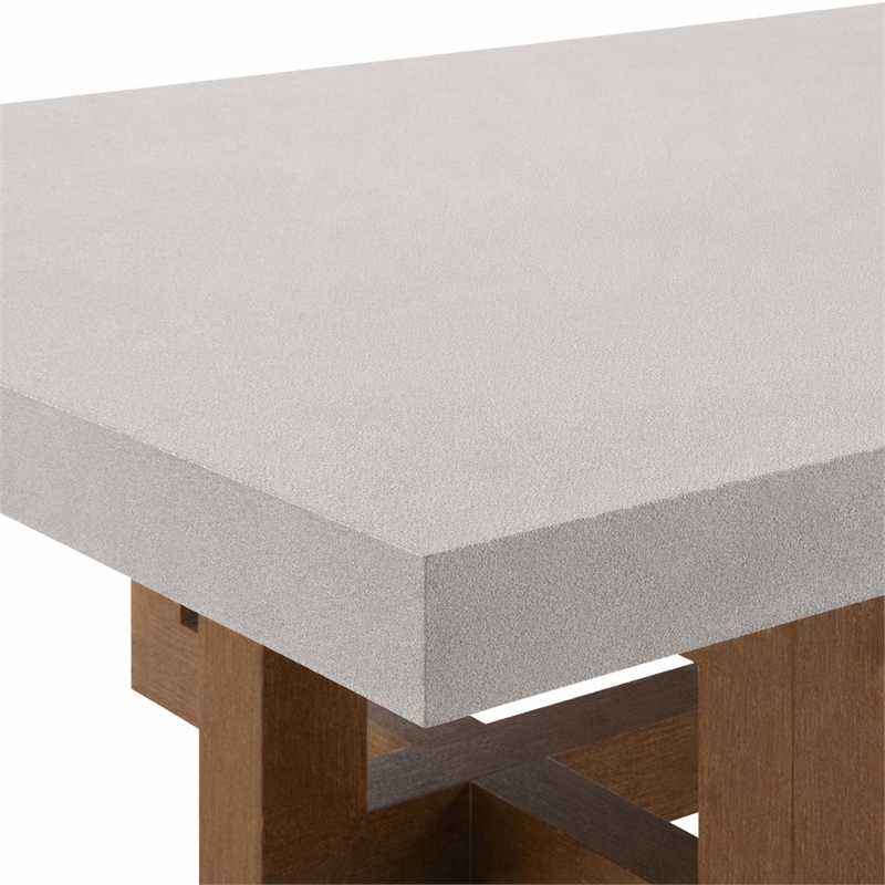 Bowery Hill Transitional Rectangular Coffee Table in Walnut/Gray