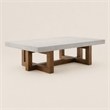 Bowery Hill Transitional Rectangular Coffee Table in Walnut/Gray