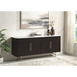 Bowery Hill Rectangular Server with Marble Top and 4 Doors in Espresso