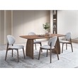 Bowery Hill Scandinavian Rubberwood Rectangular Dining Table in Walnut