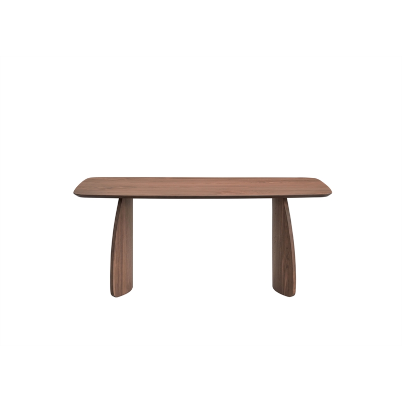 Bowery Hill Scandinavian Rubberwood Rectangular Dining Table in Walnut