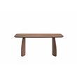 Bowery Hill Scandinavian Rubberwood Rectangular Dining Table in Walnut