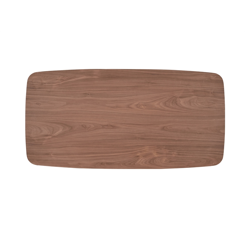 Bowery Hill Scandinavian Rubberwood Rectangular Dining Table in Walnut