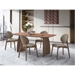 Bowery Hill Scandinavian Rubberwood Rectangular Dining Table in Walnut