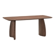 Bowery Hill Scandinavian Rubberwood Rectangular Dining Table in Walnut