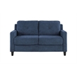 Bowery Hill Navy Chenille Loveseat with Wood Inner Frame