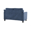 Bowery Hill Navy Chenille Loveseat with Wood Inner Frame