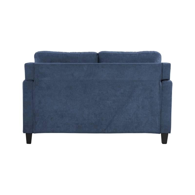 Bowery Hill Navy Chenille Loveseat with Wood Inner Frame
