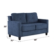 Bowery Hill Navy Chenille Loveseat with Wood Inner Frame