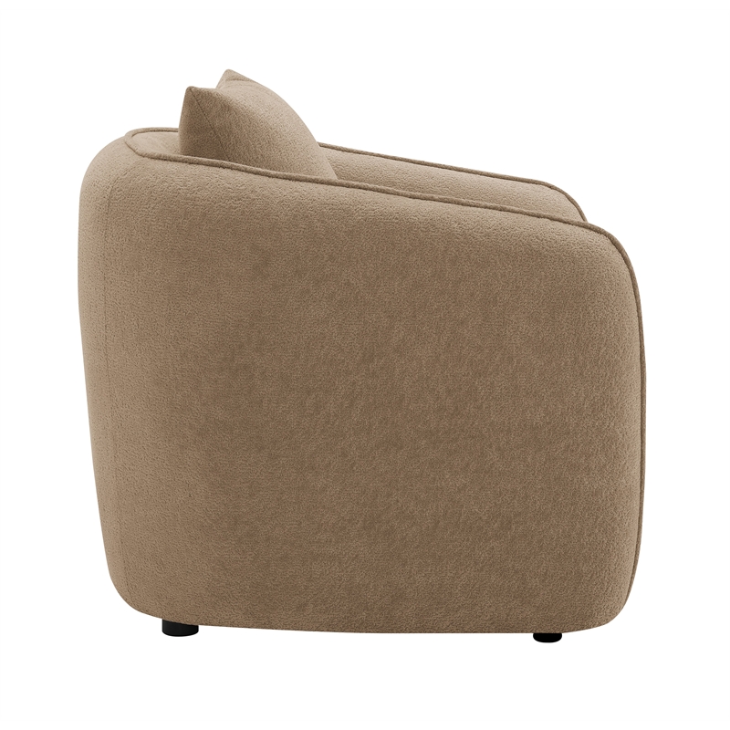Bowery Hill Contemporary Chenille Chair with Pillow in Brown