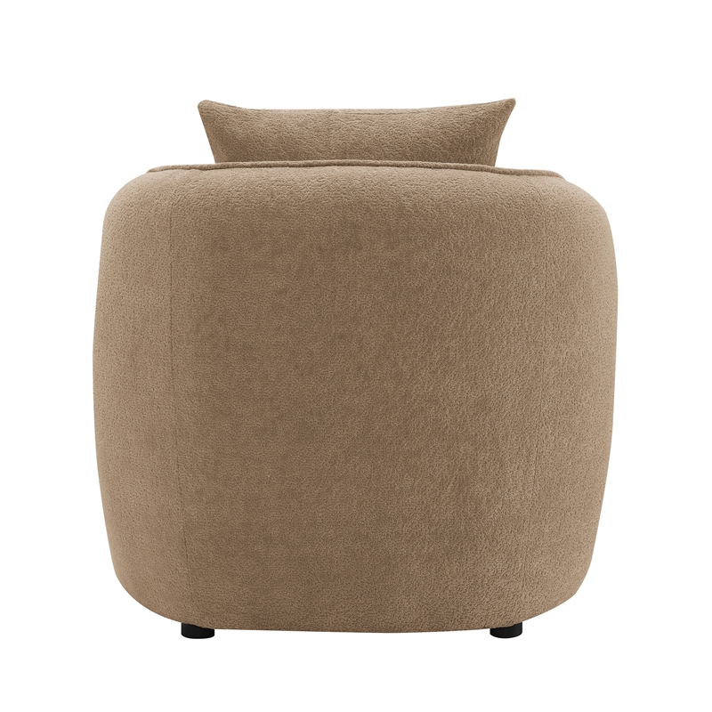Bowery Hill Contemporary Chenille Chair with Pillow in Brown