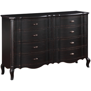 Bowery Hill 8-Drawer Wood Dresser in Antique Black Finish