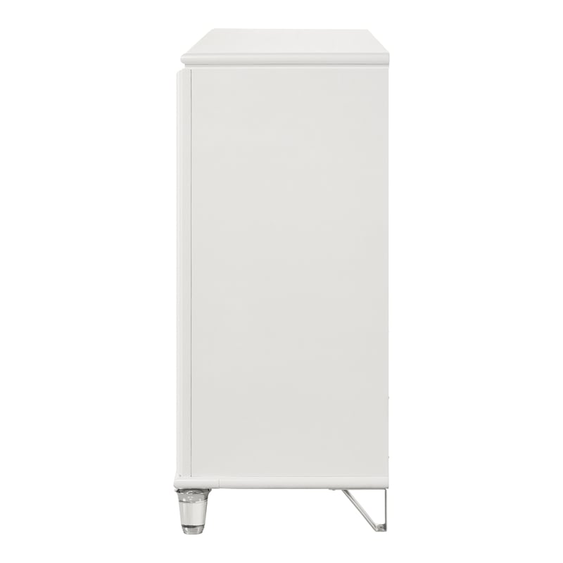 Bowery Hill Rectangular 6-Drawer Dresser with Pearl White Finish