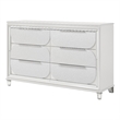 Bowery Hill Rectangular 6-Drawer Dresser with Pearl White Finish
