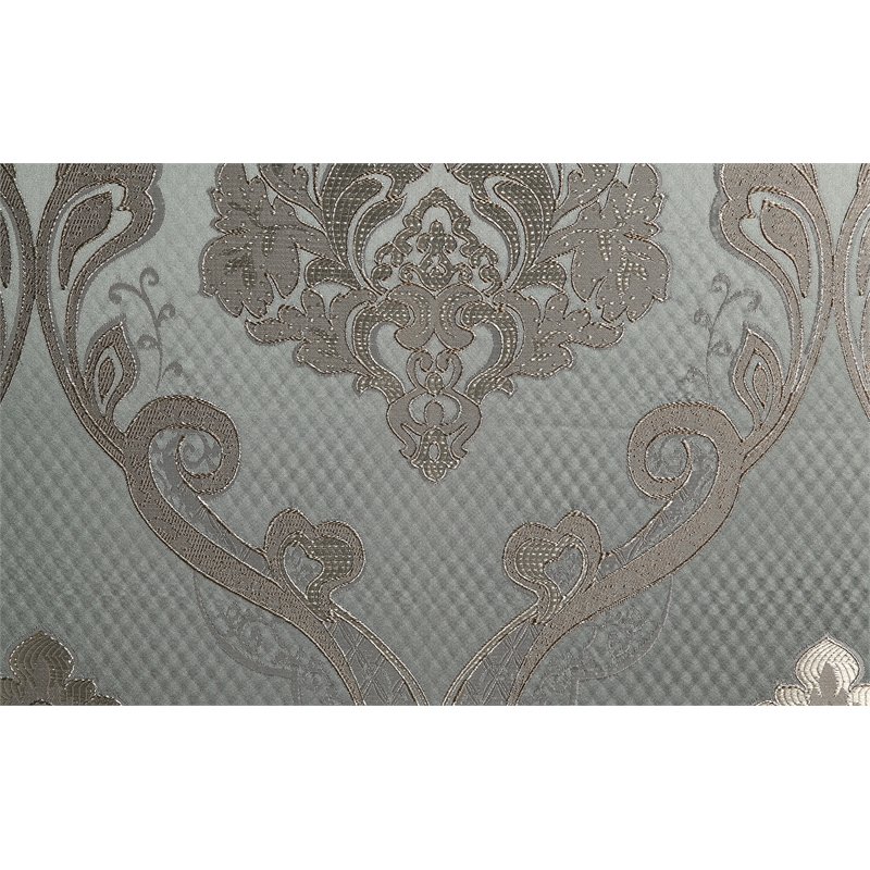 Bowery Hill Miliani Tufted Fabric Sofa with 5 Pillows in Gray/Bronze