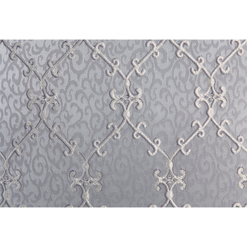 Bowery Hill Miliani Tufted Fabric Sofa with 5 Pillows in Gray/Bronze