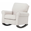 Bowery Hill Fabric Upholstered Wooden Rocking Chair in Beige