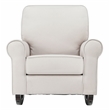 Bowery Hill Fabric Upholstered Wooden Rocking Chair in Beige