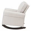 Bowery Hill Fabric Upholstered Wooden Rocking Chair in Beige