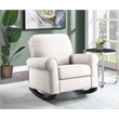 Bowery Hill Fabric Upholstered Wooden Rocking Chair in Beige