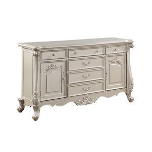 Bowery Hill Wooden 6-Drawer Dresser with 2 Doors in Champagne Finish