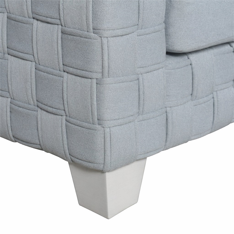 Bowery Hill Chenille Box-Framed Armchair in Teal