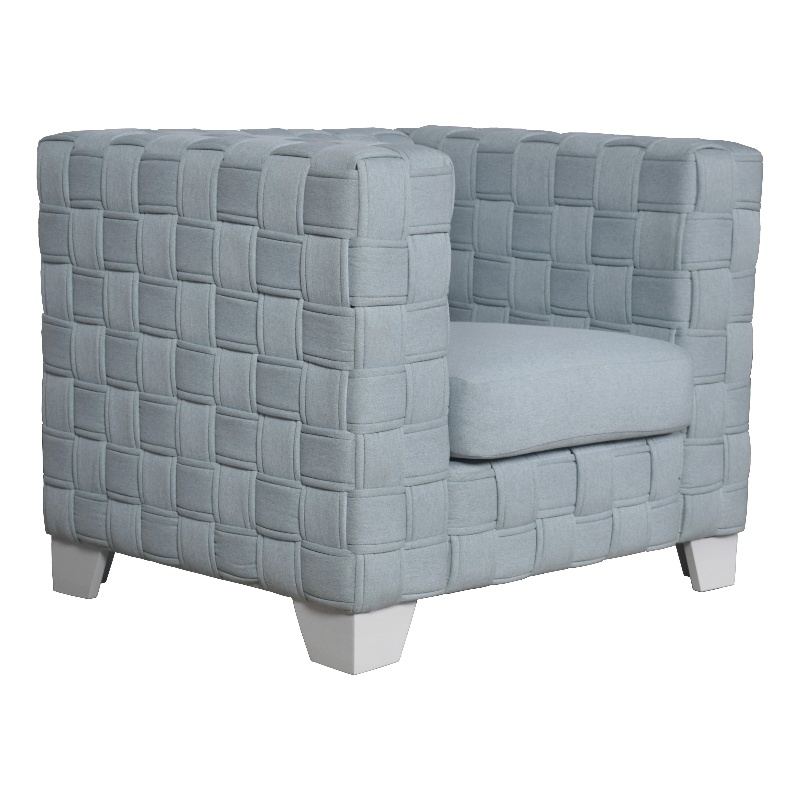 Bowery Hill Chenille Box-Framed Armchair in Teal