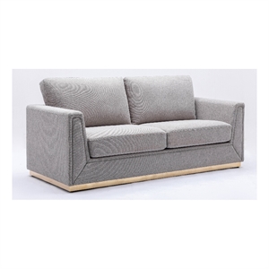 Bowery Hill Contemporary Fabric Sofa in Gray with Metal Base Frame
