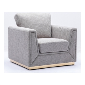 Bowery Hill Contemporary Fabric Arm Chair in Gray with Metal Base Frame