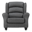 Bowery Hill Fabric Rocking Chair in Gray Upholstery with Wooden Frame