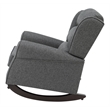 Bowery Hill Fabric Rocking Chair in Gray Upholstery with Wooden Frame