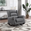 Bowery Hill Fabric Rocking Chair in Gray Upholstery with Wooden Frame
