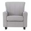 Bowery Hill Gray Linen Upholstered Rocking Chair with Wooden Legs