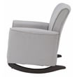 Bowery Hill Gray Linen Upholstered Rocking Chair with Wooden Legs