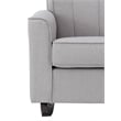 Bowery Hill Gray Linen Upholstered Rocking Chair with Wooden Legs