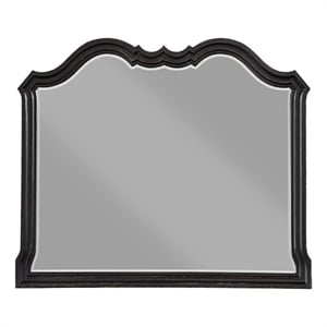 Bowery Hill Chelmsford Wooden Dresser Mirror with Beveled Edge in Black