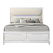 Bowery Hill Queen Bed with Storage & LED Lighting in White