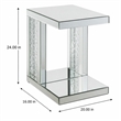 Bowery Hill Mirrored Accent Table with Faux Crystal Inlay Base