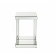 Bowery Hill Mirrored Accent Table with Faux Crystal Inlay Base
