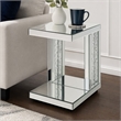 Bowery Hill Mirrored Accent Table with Faux Crystal Inlay Base