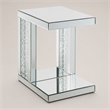 Bowery Hill Mirrored Accent Table with Faux Crystal Inlay Base