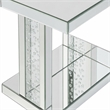 Bowery Hill Mirrored Accent Table with Faux Crystal Inlay Base